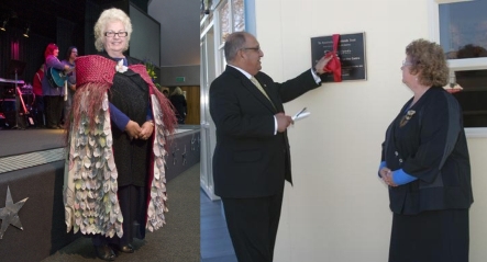 Robyn Klos looks on as the Governor General opens the new HQ - The Dan Bryant building.