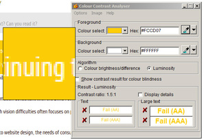 Colour contrast testing tool