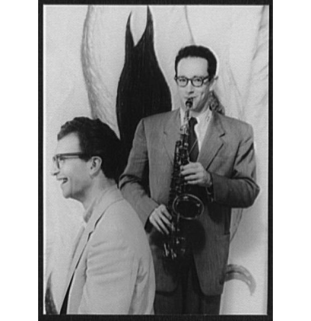 Portrait of Dave Brubeck and Paul Desmond playing saxophone PD photographer Carl Van Vechten Oct