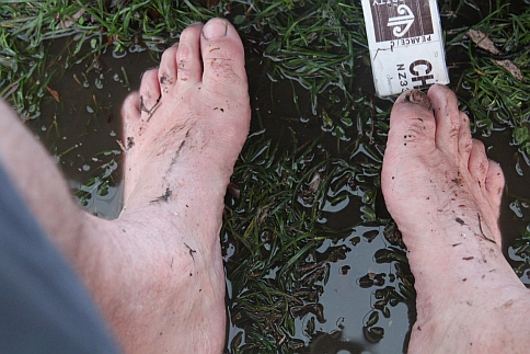 Colin s feet in mud